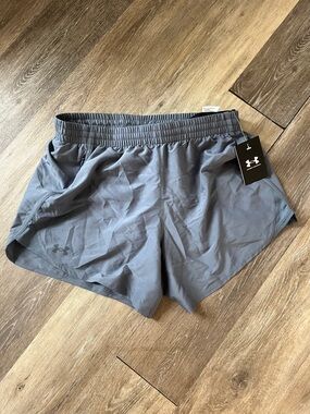 NWT Under Armour size M Slate Gray/Blue Women's Running Shorts